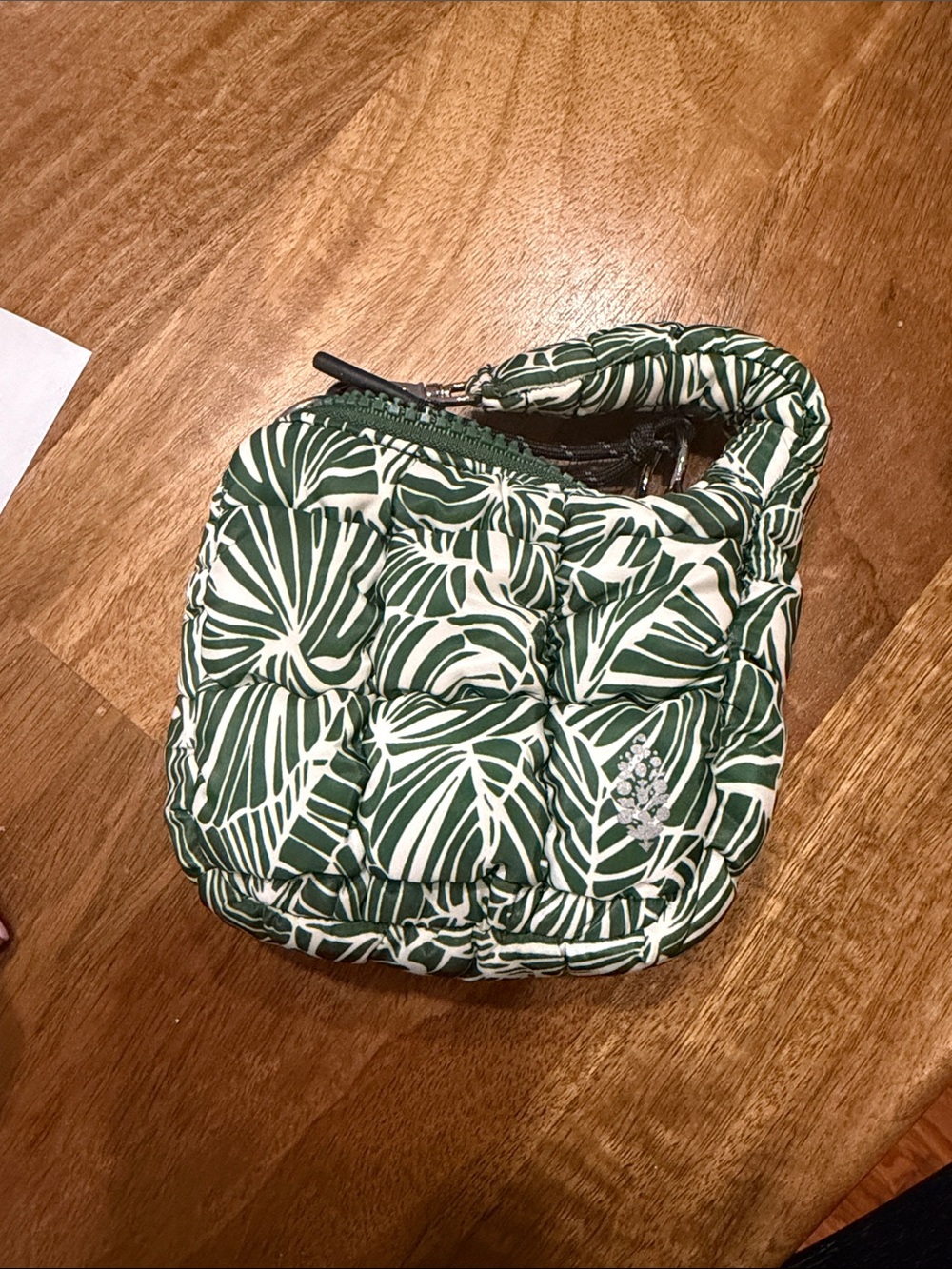 Free people Quilted Green Leaf Print Women's pouch